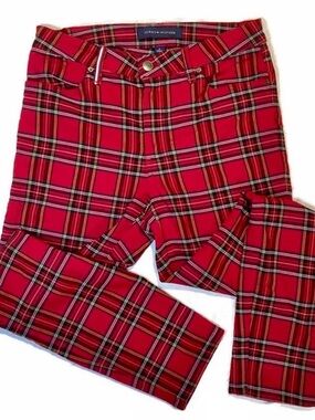 Tommy Hilfiger Red Plaid Skinny Pants